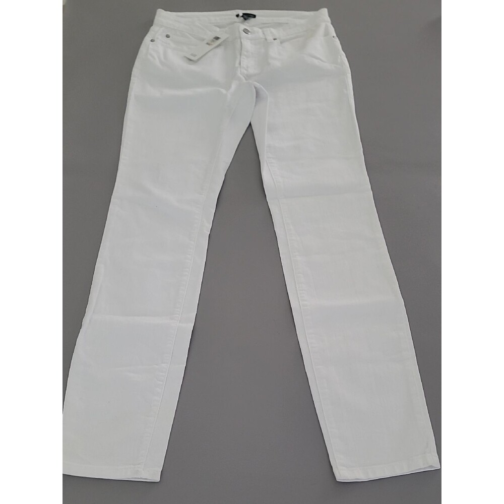 Eileen Fisher Women's White Organic Cotton Stretch Denim Skinny Jeans Size  6